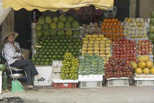 fruit seller in hanoi-AsiaPhotoStock