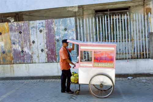 vendors cart and wall-AsiaPhotoStock