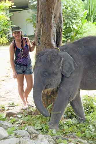 girl and baby elephant-AsiaPhotoStock