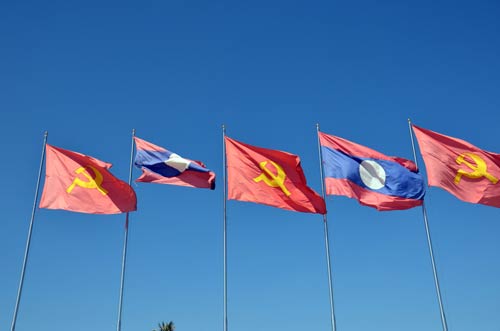 lao flag-AsiaPhotoStock