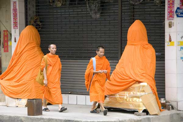 monks on street-AsiaPhotoStock
