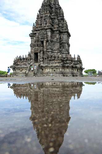 reflecting prambanan-AsiaPhotoStock